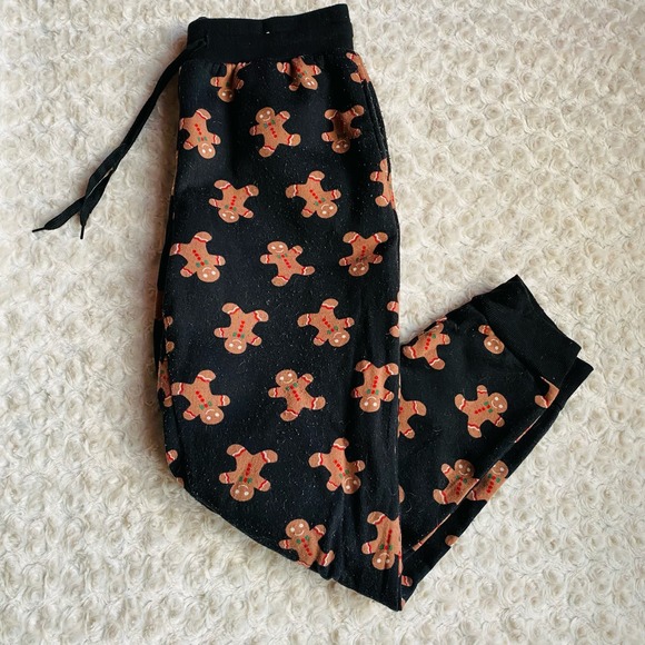 Better Together Gingerbread Men Jogger Fleece Lined Loungewear Pants Medium NEW - Picture 2 of 9